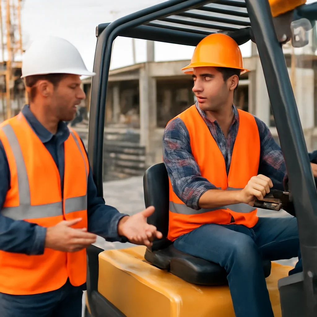 Forklift Training for Construction Job Sites manager applying forklift training guidance at the worksite