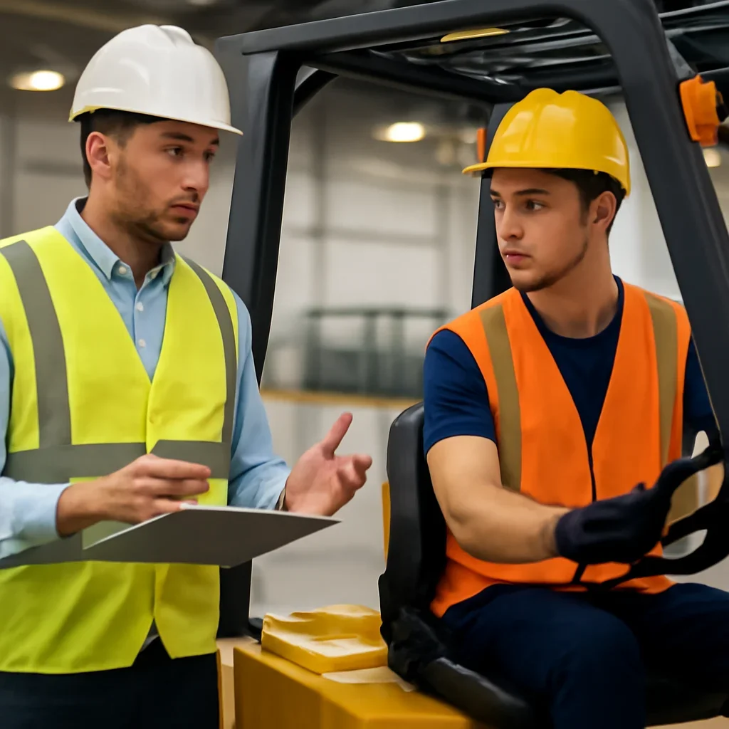 How to Prepare for an OSHA Forklift Inspection manager applying forklift training guidance at the worksite