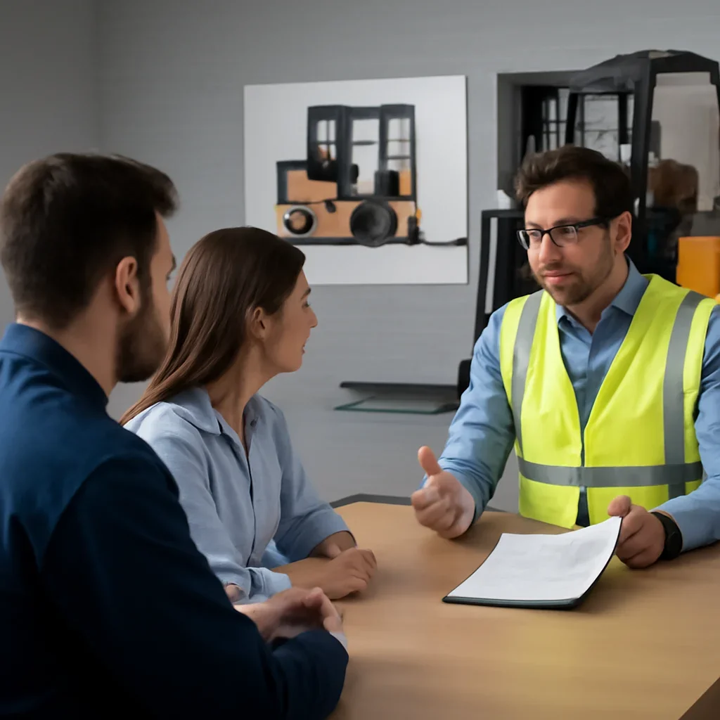 Employer sharing forklift training requirements during a consultation