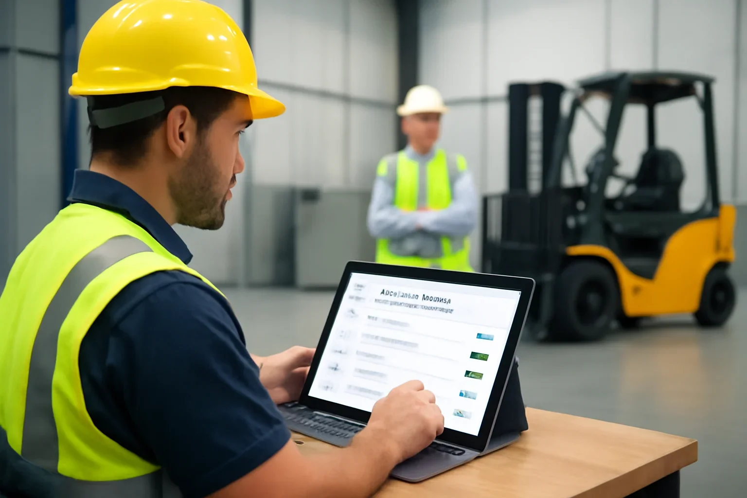 Course Assignments feature view with forklift training software and employer oversight