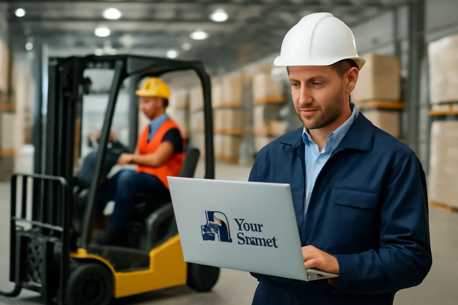 Custom Branding feature view with forklift training software and employer oversight