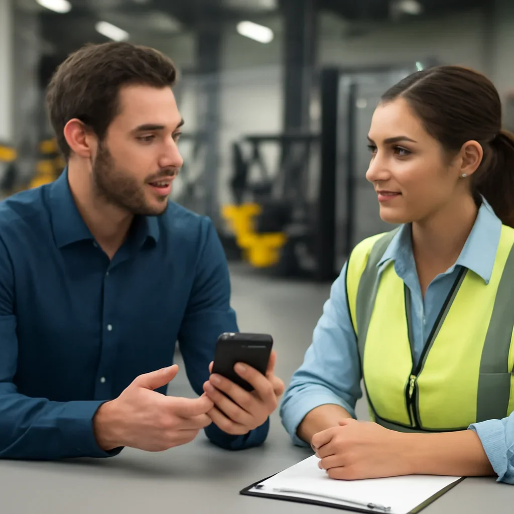 Mobile Access software demo conversation for a forklift training program