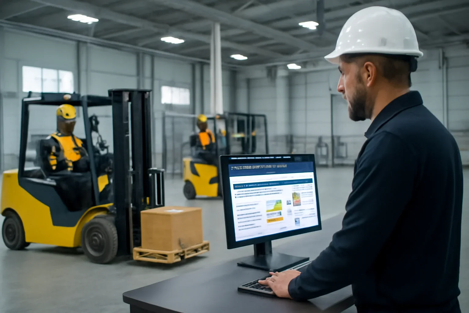 Multi-Location Management feature view with forklift training software and employer oversight