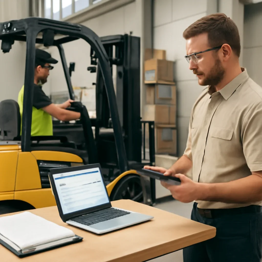 Forklift Recertification workflow with records, assignments, and operator oversight