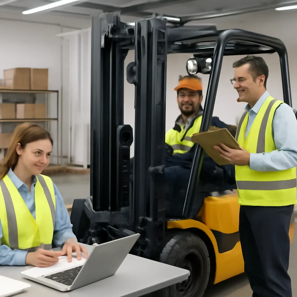 Forklift Training workflow with records, assignments, and operator oversight