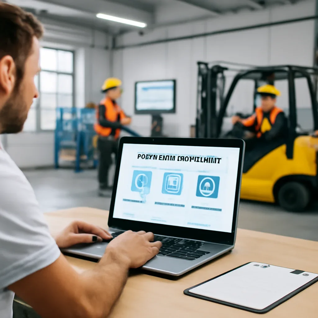 Forklift Training Software workflow with records, assignments, and operator oversight