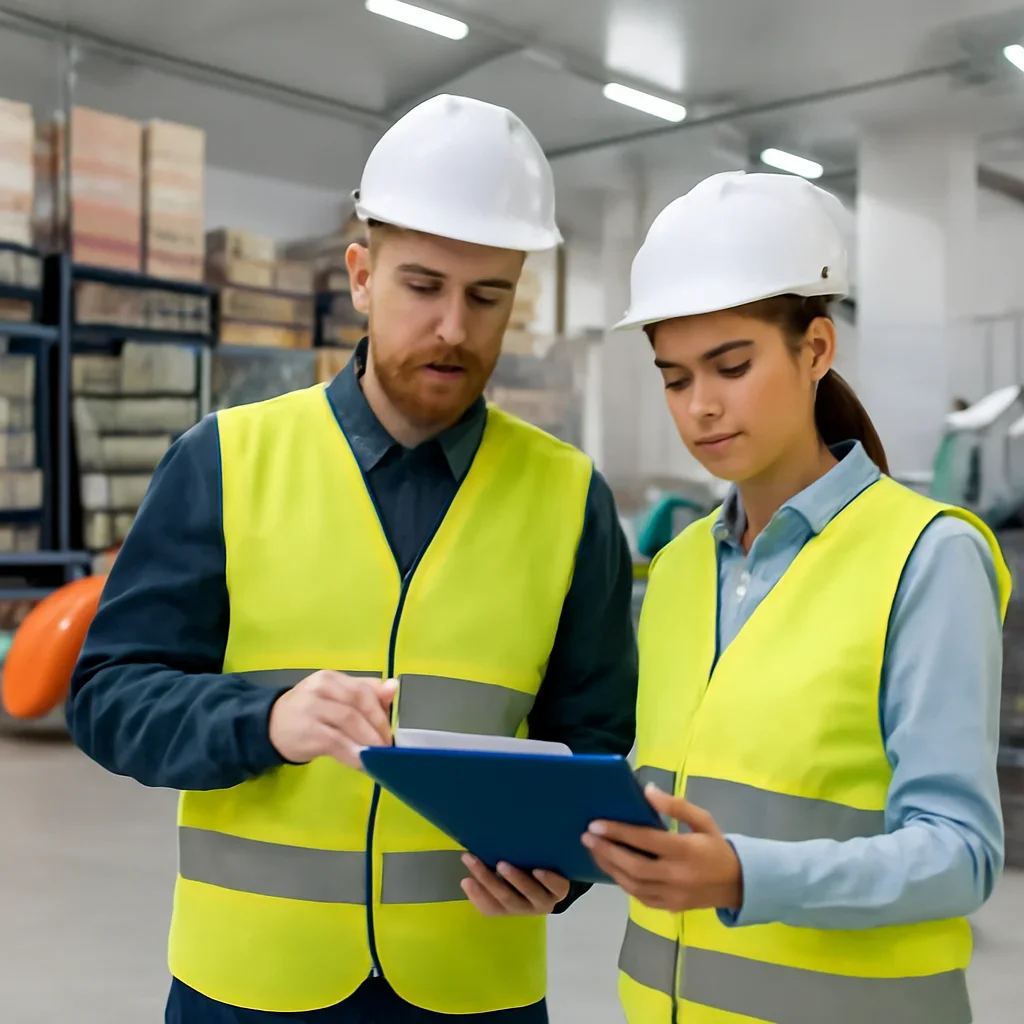 Food & Beverage supervisors reviewing training records and worksite conditions