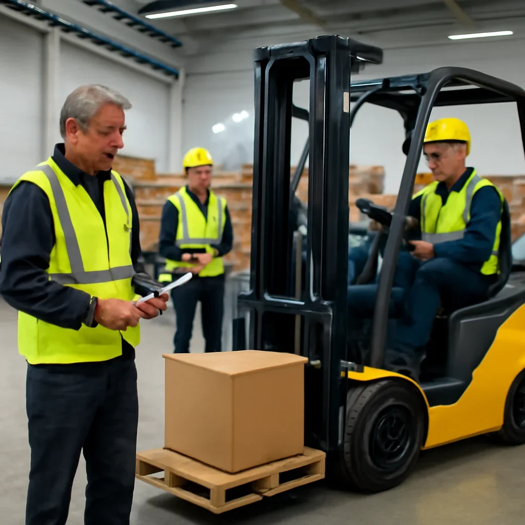 On-Site Forklift Training workflow with records, assignments, and operator oversight