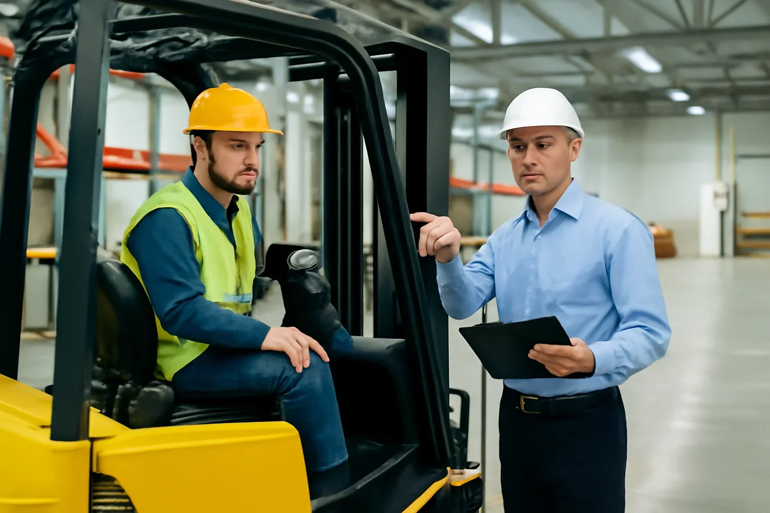 For Government Agencies solution image showing employer oversight of forklift training