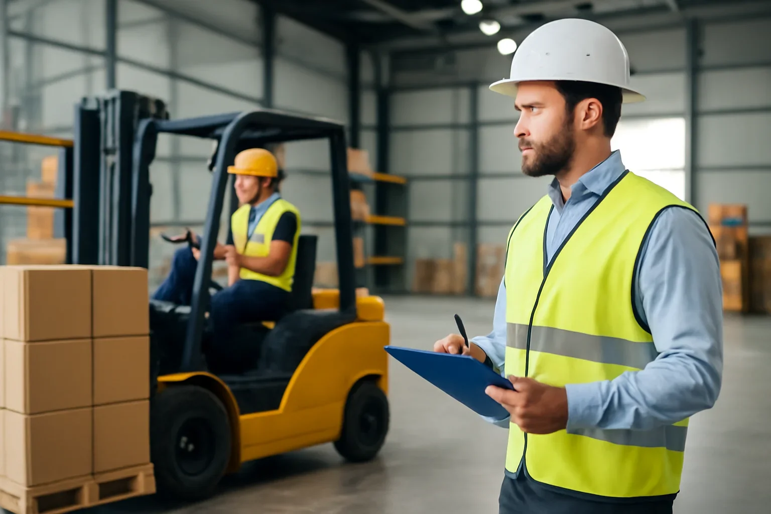 For Safety Managers solution image showing employer oversight of forklift training