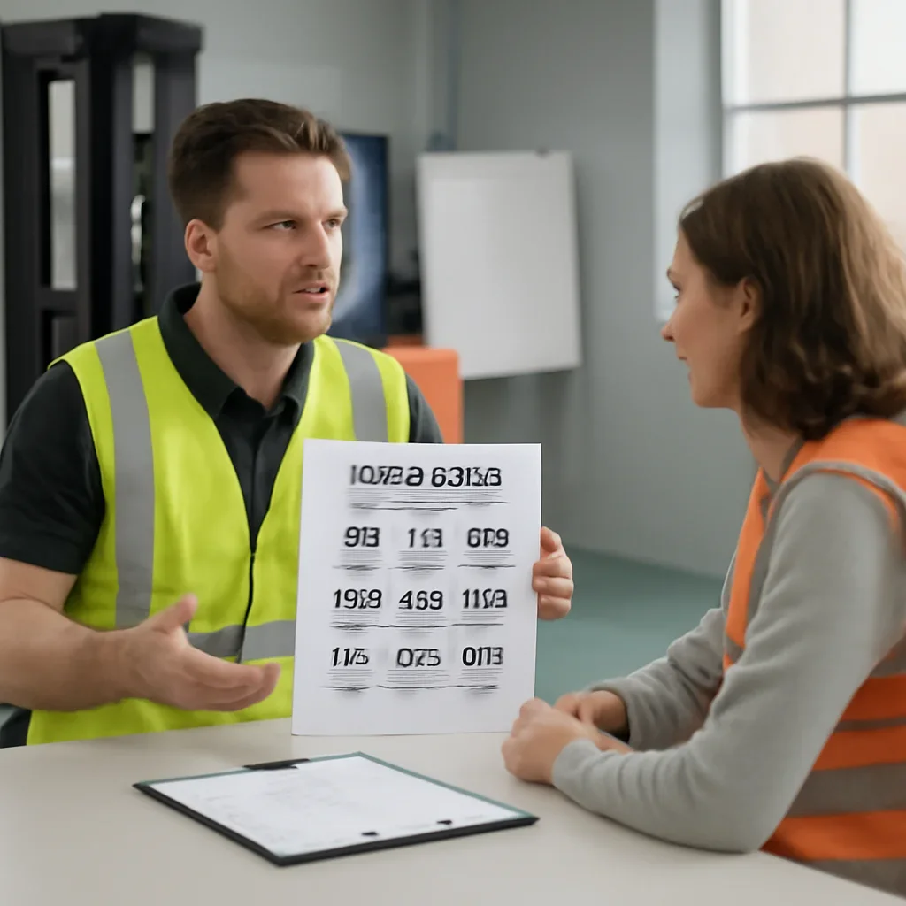 Forklift Classes Guide consultation scene focused on resolving forklift training questions