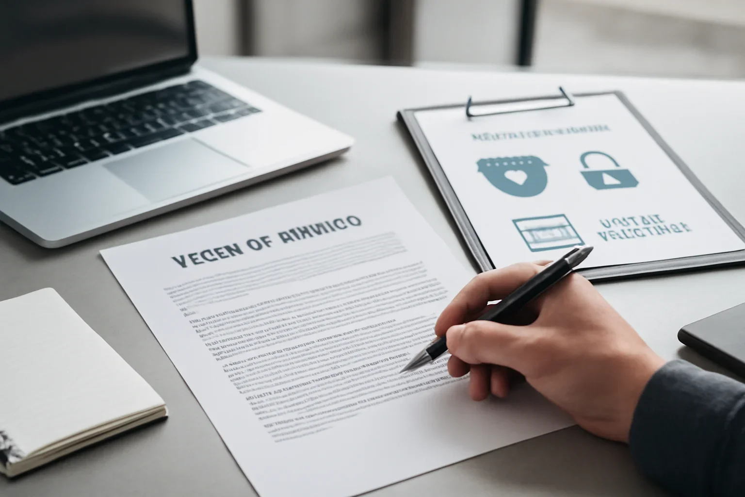 Terms of Service document review with digital policy and data handling materials